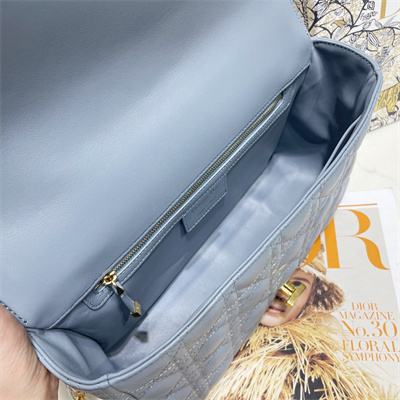 cd large di.or caro bag S*pple cannage calfskin gold tone metal blue