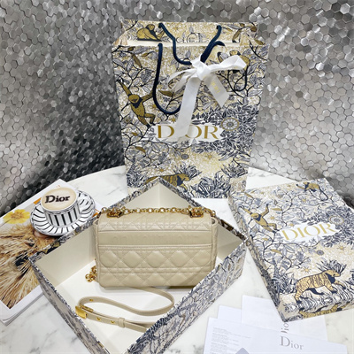 cd large di.or caro bag S*pple cannage calfskin gold tone metal sand