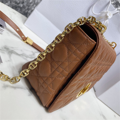 cd large di.or caro bag S*pple cannage calfskin gold tone metal caramel