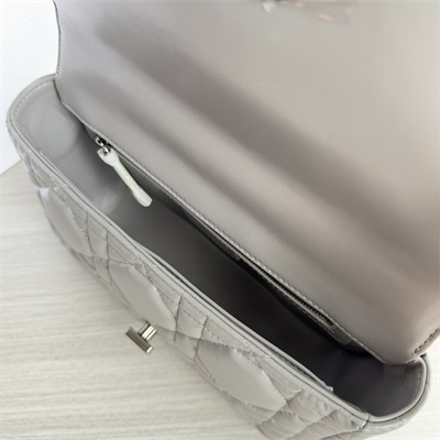 CD Medium Di.or Caro Bag Quilted Macrocannage Calfskin Guncolor Tone Metal Grey
