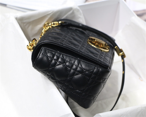 cd medium di.or caro bag S*pple cannage calfskin gold tone metal black