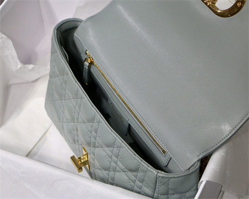 cd medium di.or caro bag S*pple cannage calfskin gold tone metal stone grey