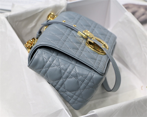 cd medium di.or caro bag S*pple cannage calfskin gold tone metal blue