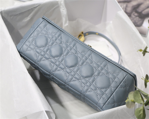 cd medium di.or caro bag S*pple cannage calfskin gold tone metal blue