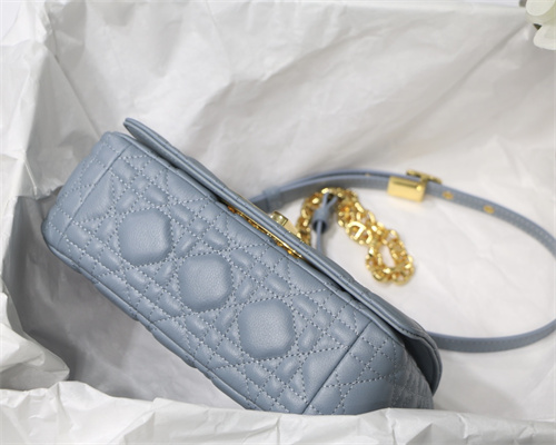cd small di.or caro bag S*pple cannage calfskin gold tone metal blue