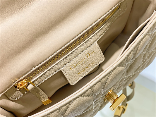 cd small di.or caro bag S*pple cannage calfskin gold tone metal beige