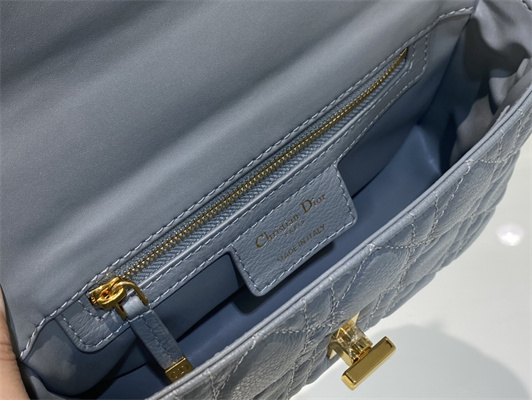 cd small di.or caro bag S*pple cannage calfskin gold tone metal stone grey