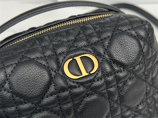 cd caro d-cosy mini bag S*pple cannage calfskin gold tone metal black