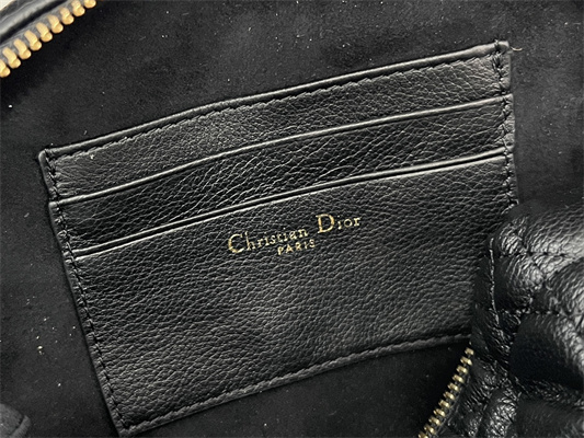 cd caro d-cosy mini bag S*pple cannage calfskin gold tone metal black