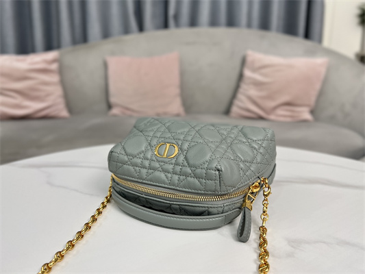 cd caro d-cosy mini bag S*pple cannage calfskin gold tone metal grey