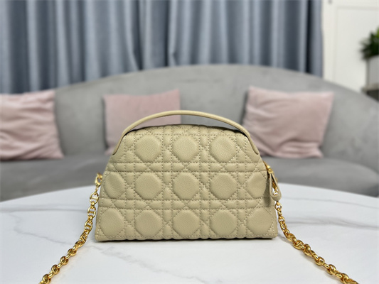 cd caro d-cosy mini bag S*pple cannage calfskin gold tone metal beige