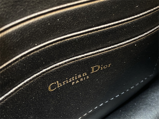 cd caro zipped pouch S*pple cannage calfskin gold tone metal black