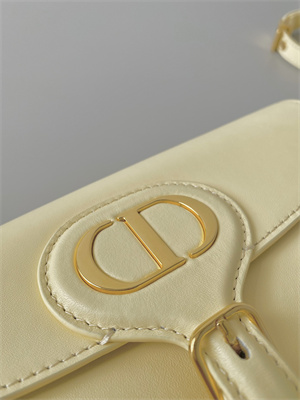 CD Di.or Bobby East-West Bag Box Calfskin Pale Yellow