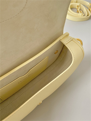 CD Di.or Bobby East-West Bag Box Calfskin Pale Yellow