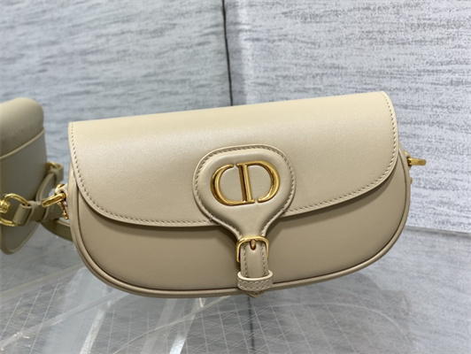 CD Di.or Bobby East-West Bag Box Calfskin Sand-Colored