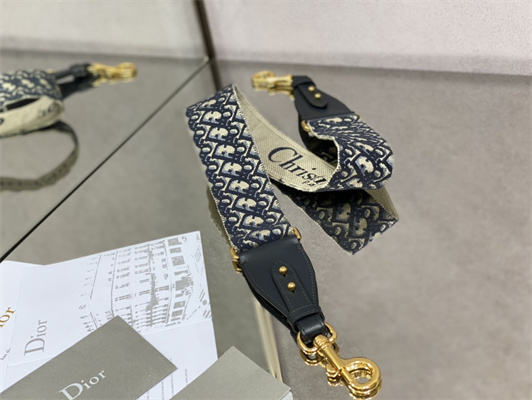 CD Large Di.or Bobby Bag Latte Box Calfskin With Blue Di.or Oblique Emb Shoulder Strap