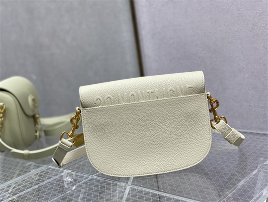 CD Medium Di.or Bobby Bag Grained Calfskin White