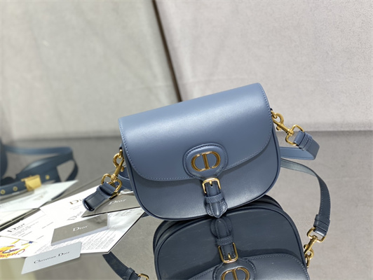 CD Medium Di.or Bobby Bag Box Calfskin Antique Blue