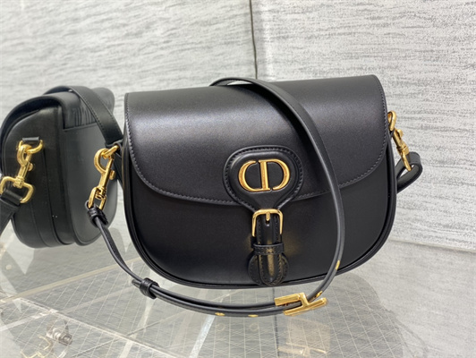 CD Medium Di.or Bobby Bag Box Calfskin Black