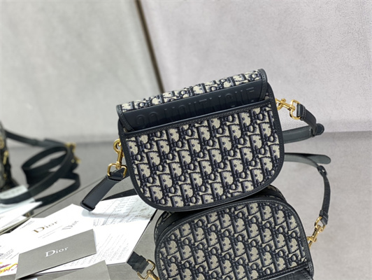 CD Medium Di.or Bobby Bag Blue Oblique Jacquard