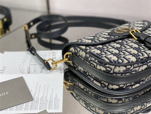 CD Medium Di.or Bobby Bag Blue Oblique Jacquard