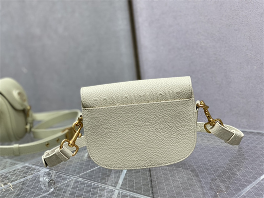 CD Small Di.or Bobby Bag Grained Calfskin White