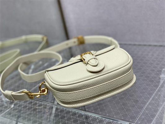 CD Small Di.or Bobby Bag Grained Calfskin White