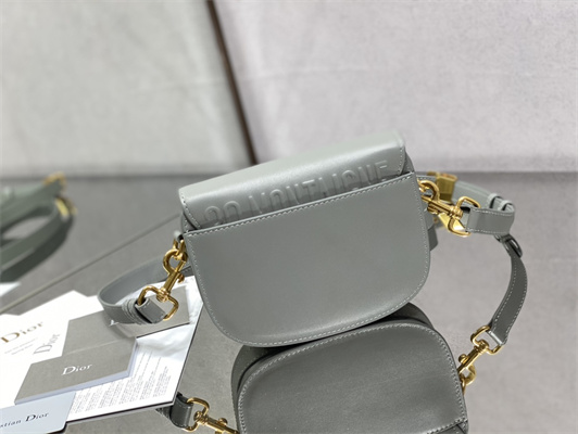 CD Small Di.or Bobby Bag Box Calfskin Stone Grey