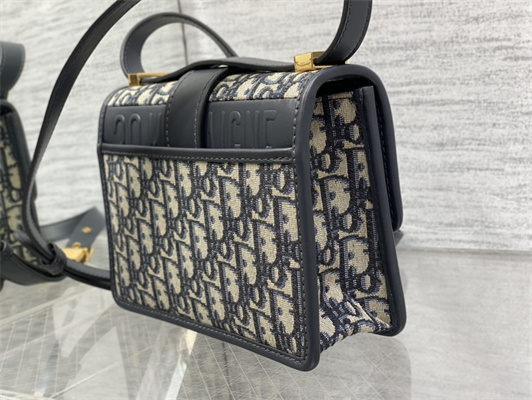 CD Small 30 Montaigne Bag Blue Oblique Jacquard