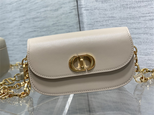 CD Small 30 Montaigne Avenue Bag Box Calfskin Beige