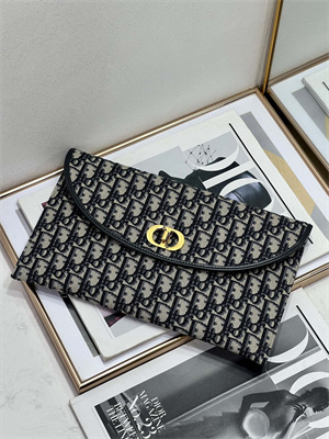 cd 30 montaigne avenue pouch with flap blue D*or oblique jacquard