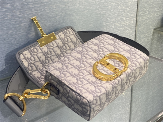 CD 30 Montaigne Box Bag Grey Oblique Jacquard