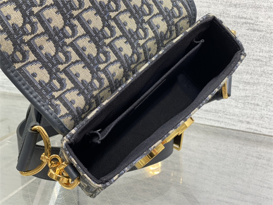 CD 30 Montaigne Box Bag Blue Oblique Jacquard