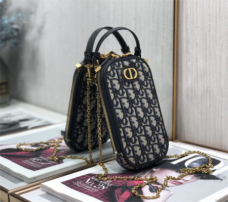 CD 30 Montaigne Phone holder Blue Oblique Jacquard