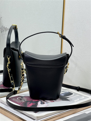 CD 30 Montaigne Amber Mini Bucket Bag Box Calfskin Black