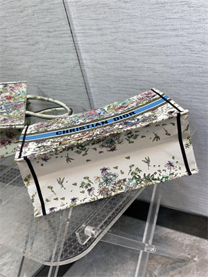 CD Large Book Tote D-Constellation Embroidery White Multicolor