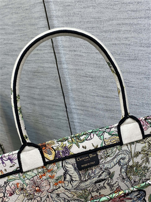 CD Large Book Tote D-Constellation Embroidery White Multicolor