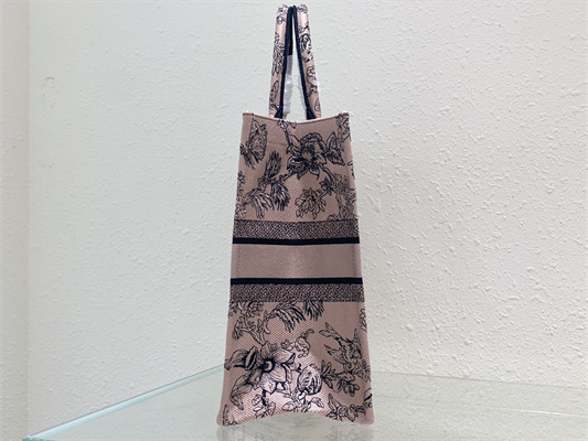 CD Large Book Tote Jardin Botanique Embroidery Pink