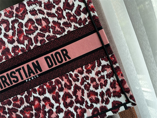 CD Large Book Tote Pink Multicolor Mizza Embroidery