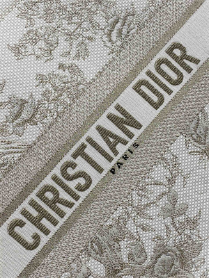 CD Large Book Tote Jardin d’Hiver Embroidery White And Gold Tone