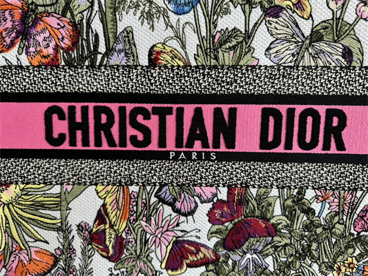 CD Large Book Tote Mexico Millefiori Embroidery White Multicolor