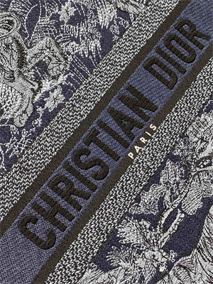 CD Large Book Tote Toile de Jouy Embroidery Denim Blue