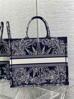 CD Large Book Tote R??ve d’Infini Embroidery Blue and White