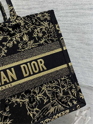 CD Medium Book Tote Jardin d’Hiver Embroidery Black and Gold Tone