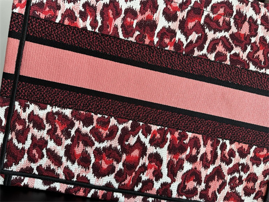 CD Medium Book Tote Pink Multicolor Mizza Embroidery