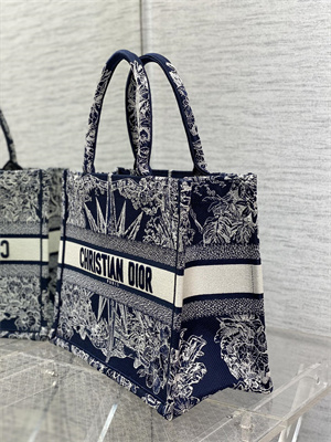 CD Medium Book Tote R??ve d’Infini Embroidery Blue and White