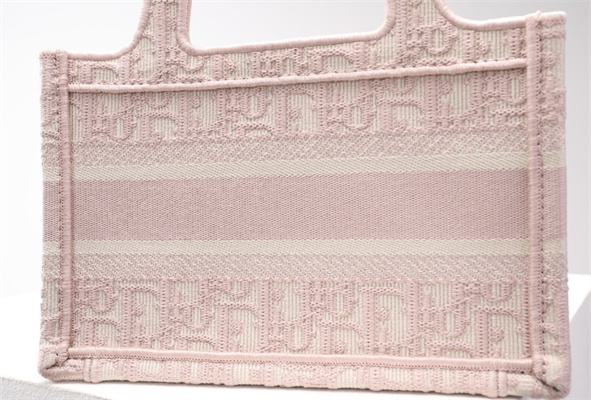 CD Mini Book Tote Pink Oblique Embroidery