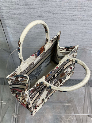 CD Small Book Tote Jardin d’Hiver Embroidery White Multicolor