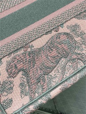 CD Small Book Tote Toile de Jouy Embroidery Pink and Grey