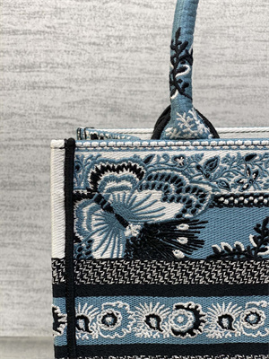 CD Small Book Tote Butterfly Bandana Embroidery Blue Multicolor